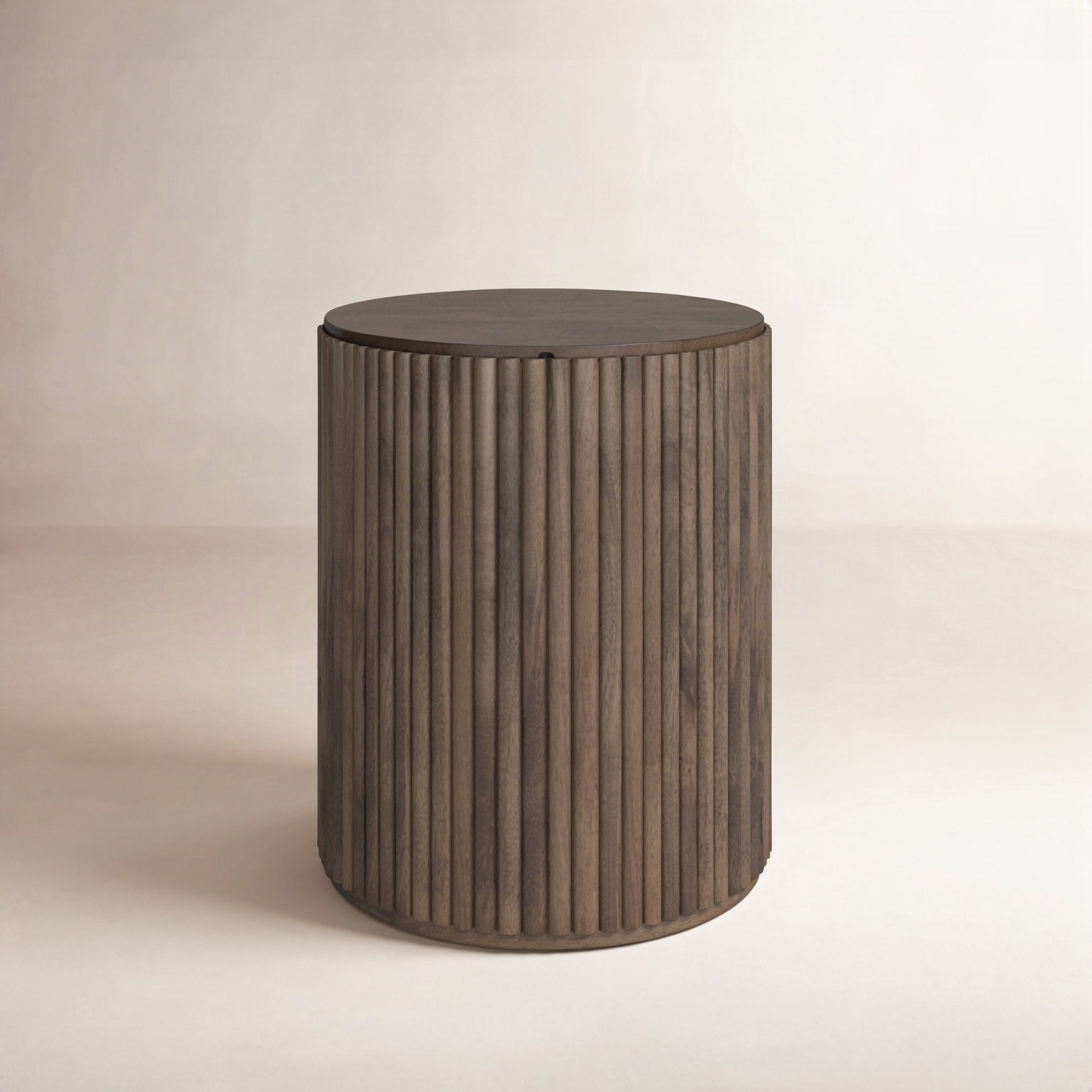 Chessa Solid Wood End Table, Dark Brown