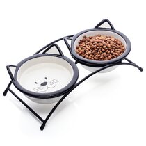 PETKIT Raised Dog Cat Food Bowl 304 Stainless Steel, Elevated Pet Food and  Water Bowl Dishes, Elevated Cat Bowls, Non-Slip Tilted Cat Bowl No Spill