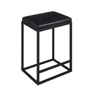 Upholstered Counter Stool with Metal Frame