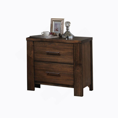 Exquisite Oak Finish Nightstand With Spacious Drawers And Vintage Charm, Ideal For Enhancing Bedroom Decor And Organization