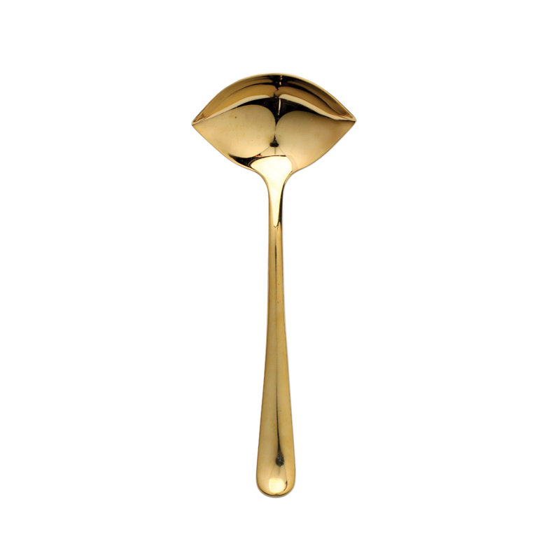 Gold Stainless Steel Sauce Ladle with Elegant Design