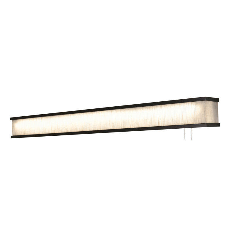 Wood LED Flush Mounted Sconce, 4.88" H x 38" W x 4" D, Oil Rubbed Bronze
