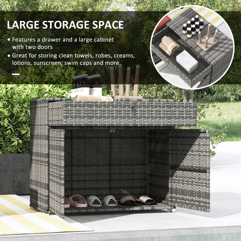 Outdoor Towel Rack & Pool Toy Cabinet