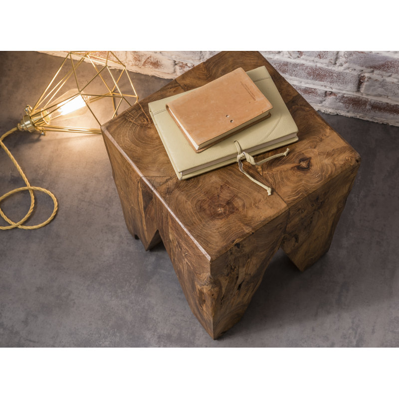 Gouldin Solid Wood Accent Stool, Natural