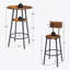 Tabouret de bar rond avec tablettes, tabouret avec dossier brun rustique