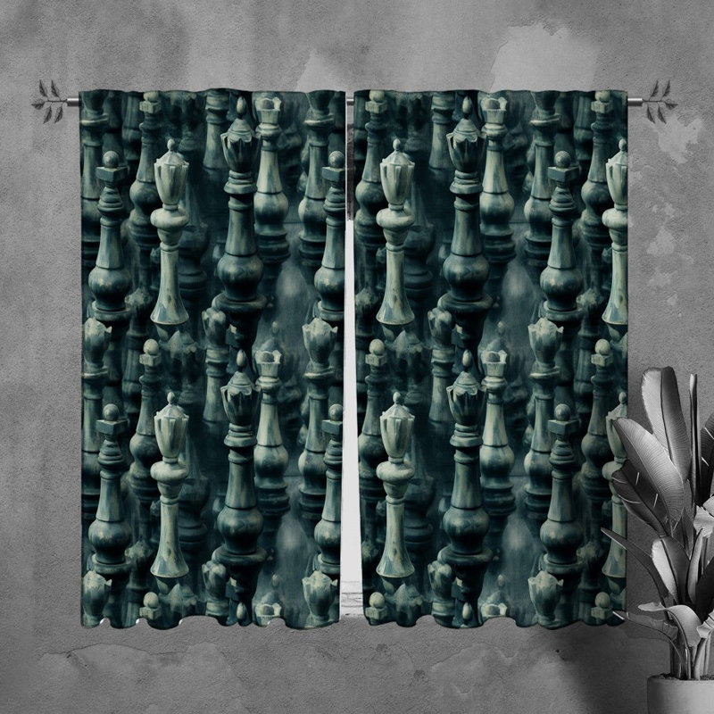 Rideaux de jeu Sumia Chess, H 82 po x l 40 po