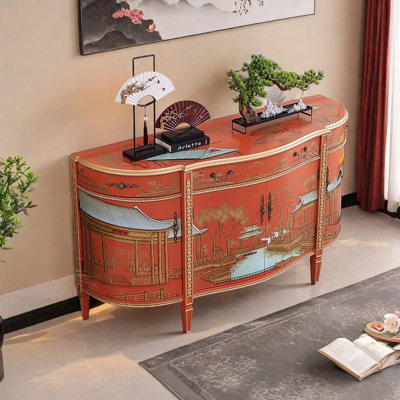 French style semi-circle light luxury sideboard