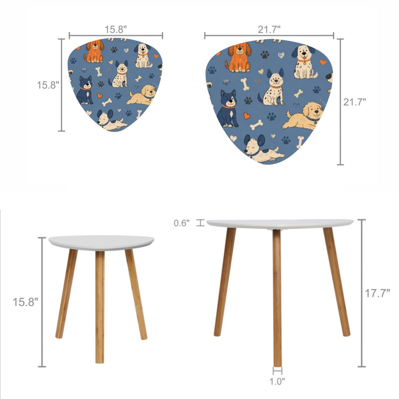 Ensemble de 2 tables basses gigognes Triangle