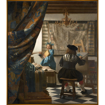 Peintre dans son atelier par Jan Vermeer - Peinture