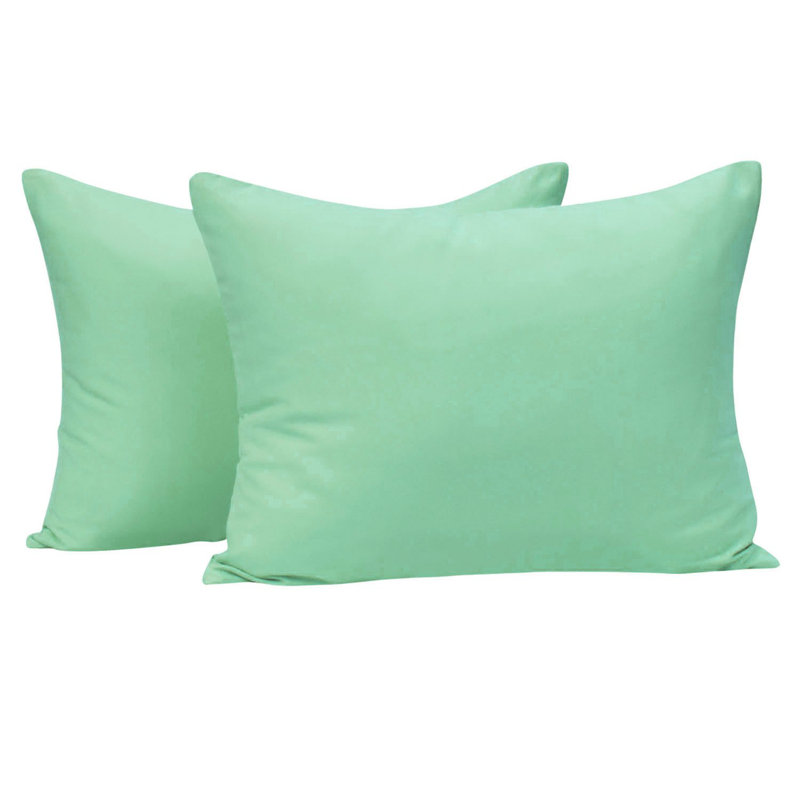 Two piece set of brushed ultra fine fiber zipper pillowcase, Sage Green