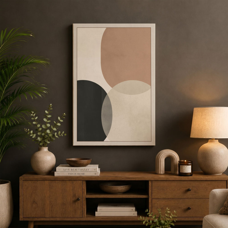 Neutral Forms Minimalist - Wrapped Canvas, 36x24 - 91.4 x 61.0 cm, Cream Border
