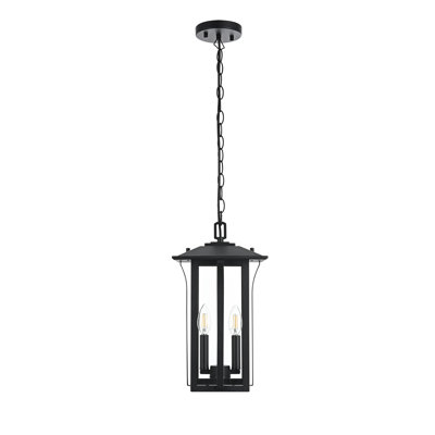 Luminaire suspendu d'extérieur noir 9 po Abby