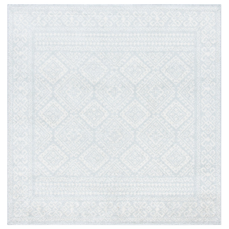 Tapis gris clair / ivoire Lorenco, Carré 5 pi