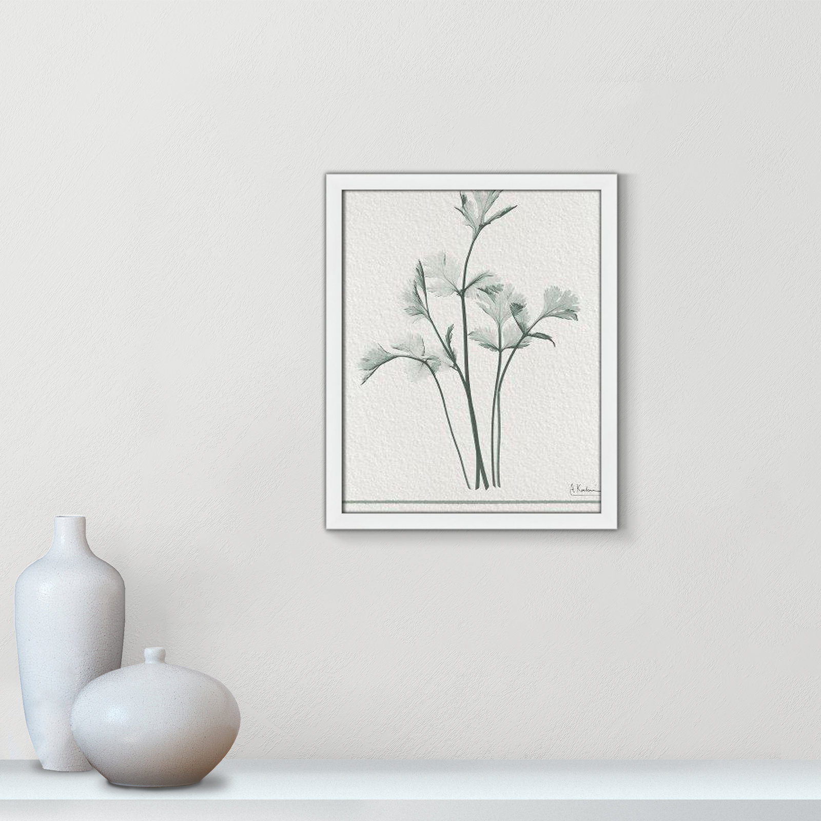 Jeanette "Parsley II" Print by Albert Koetsier, 19" H x 16" W x 1.25" D, Satin White Framed Paper