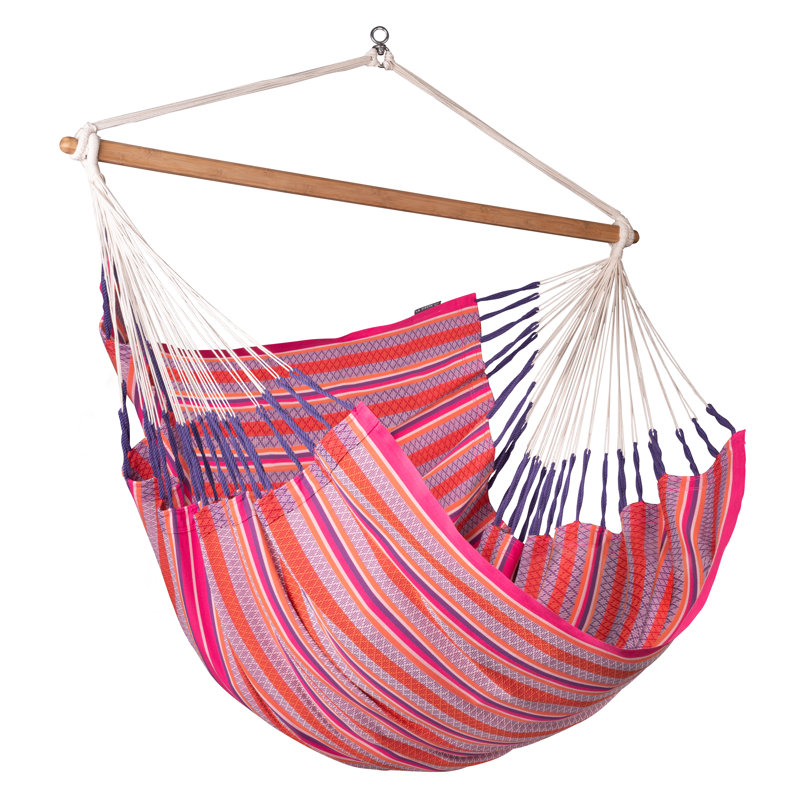 Chaise hamac en coton Habana, Confort, Flamant rose