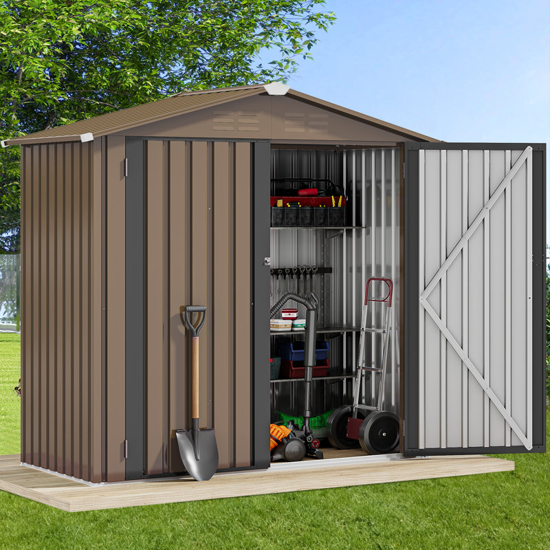 Remise de rangement 6 x 4 pi pour l'extérieur, Brun