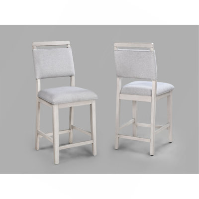 Mobilier de salle à manger en bois massif de 2 po avec revêtement gris clair et gris