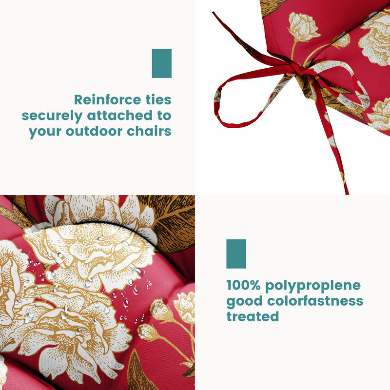 High-Back Seat Cushion - Waterproof Outdoor Adirondack Chair Cushion for Patio Furniture with Vibrant Patterns, Premium Elastic Padding, Multi-Scenario Use