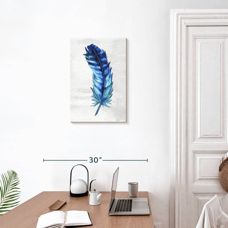 Kerner Indigo Feathers I, 24" H x 16" W