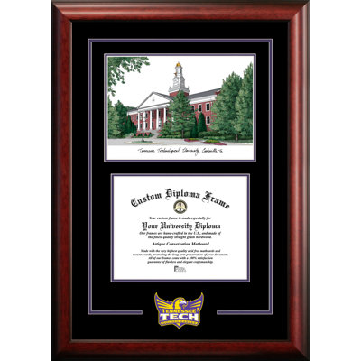Cadre de lithographie en diplôme de tennessee tech golden eagles avec images campus NCAA