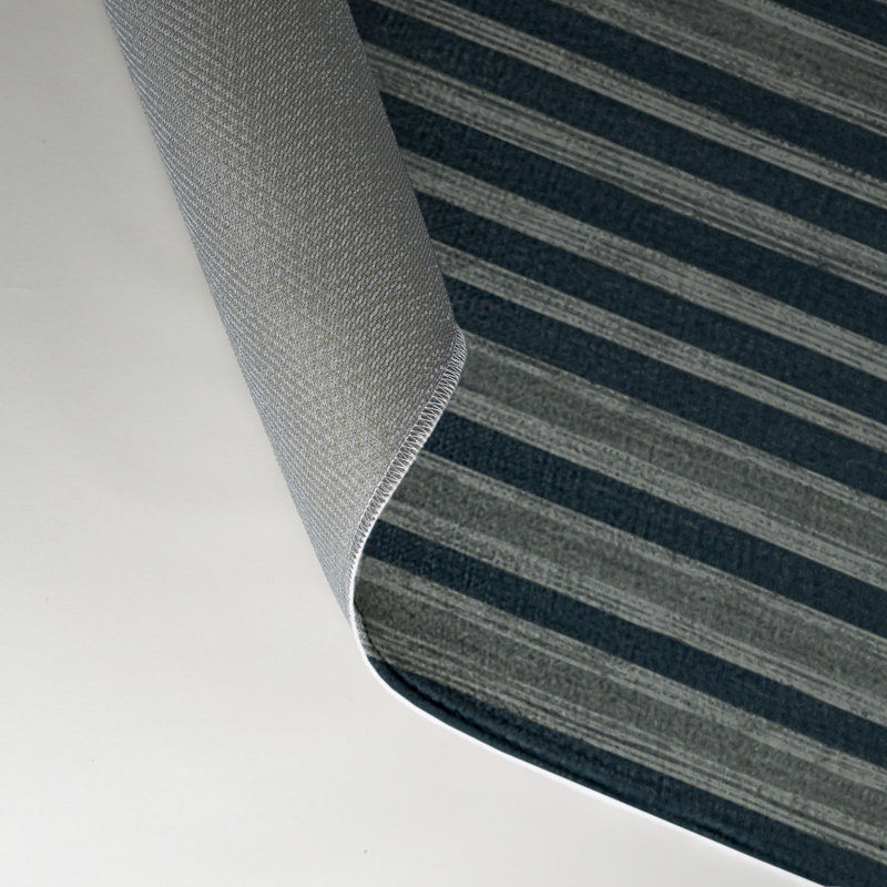 Tapis intérieur / extérieur bleu HorizontalStripes, Rectangulaire 3 pi x 5 pi