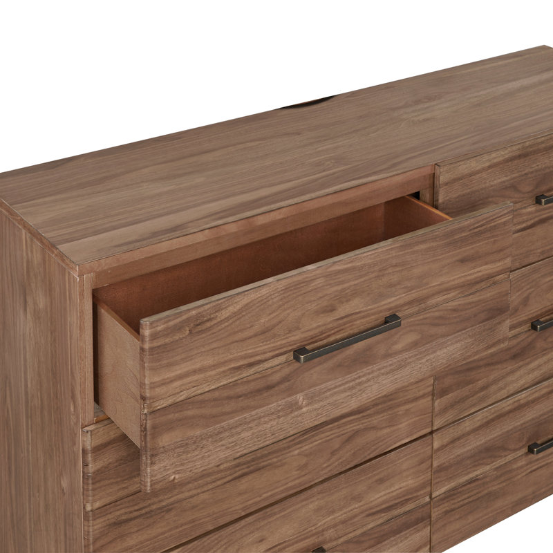 Commode à six tiroirs Tranquility, aucun assemblage requis, finition noyer