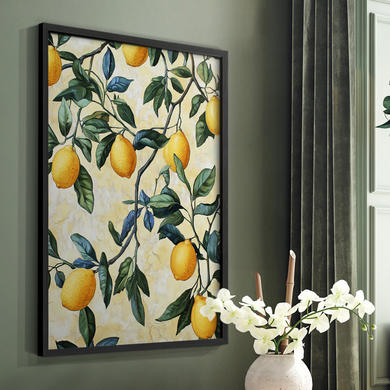 WM MORRIS Series DLVI  -Premium Framed Print -Ready to Hang - No Nails Required, Black, 15" H x 12" W