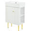 Meuble-lavabo de salle de bain en céramique 21,6 po - Meuble-lavabo moderne blanc à droite, armoire, lavabo, compartiment, grande capacité, fonctionnalité-756748752