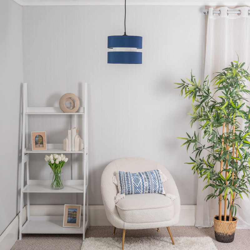 19cm H Blended Fabric Drum Pendant Shade, Navy