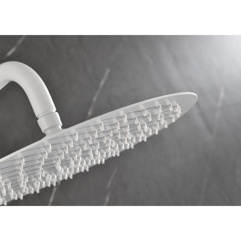 Shower Part With Bodysprays, Head - Brass, White Package Head, Hand Shower, Slide Bar, Arm, Hose, Valve, And Handles, White