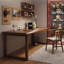 Bureau rectangulaire en bois massif de couleur châtaignier clair-118342512