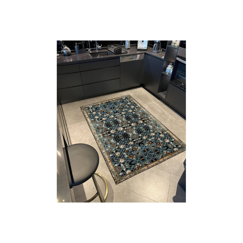 Tapis décoratif moderne à motif de nœuds lavables, Sous-tapis rectangulaire 3 pi 11 po x 5 pi 11 po i