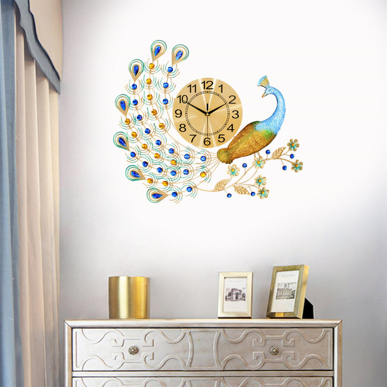 Peacock Wall Clock For Living Room Study Room Restaurant Cafe Hotel Decoration