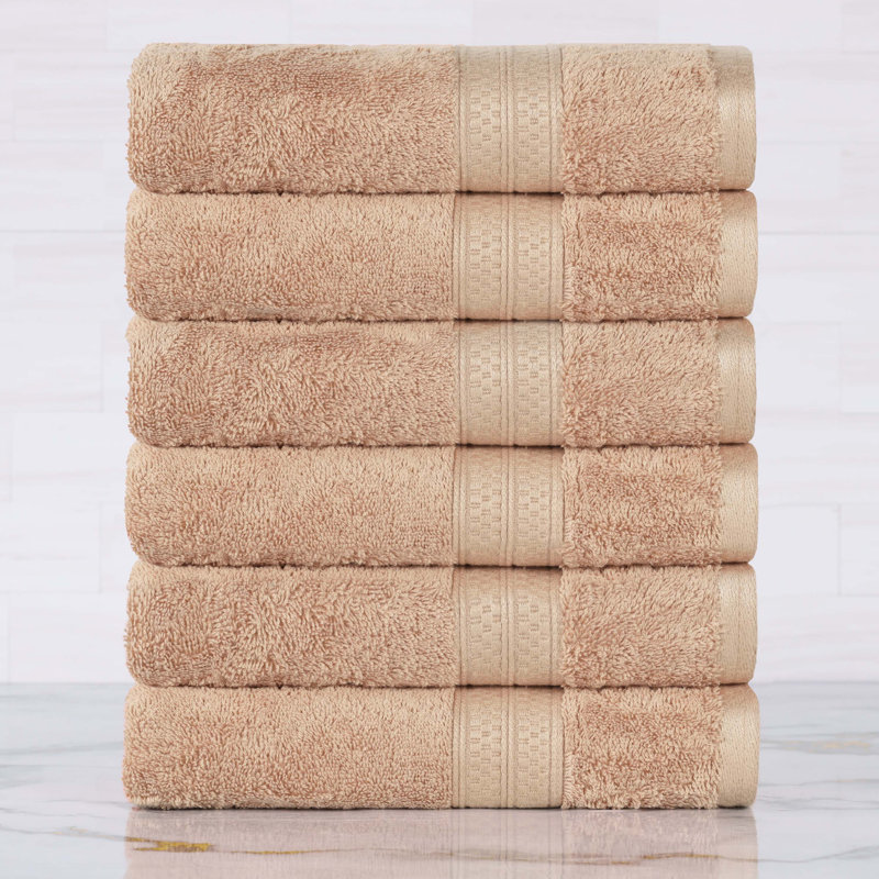 Ensemble de serviettes Nolhan 60% coton et 40% rayonne de bambou, Sable