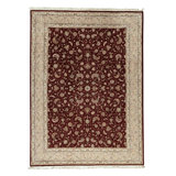 Hand Knotted Area Rug in Wine And Taupe