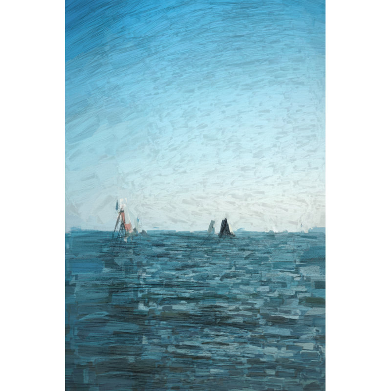 Water In Blues - Wrapped Canvas Painting, 30cm H x 20cm W x 3.8cm D