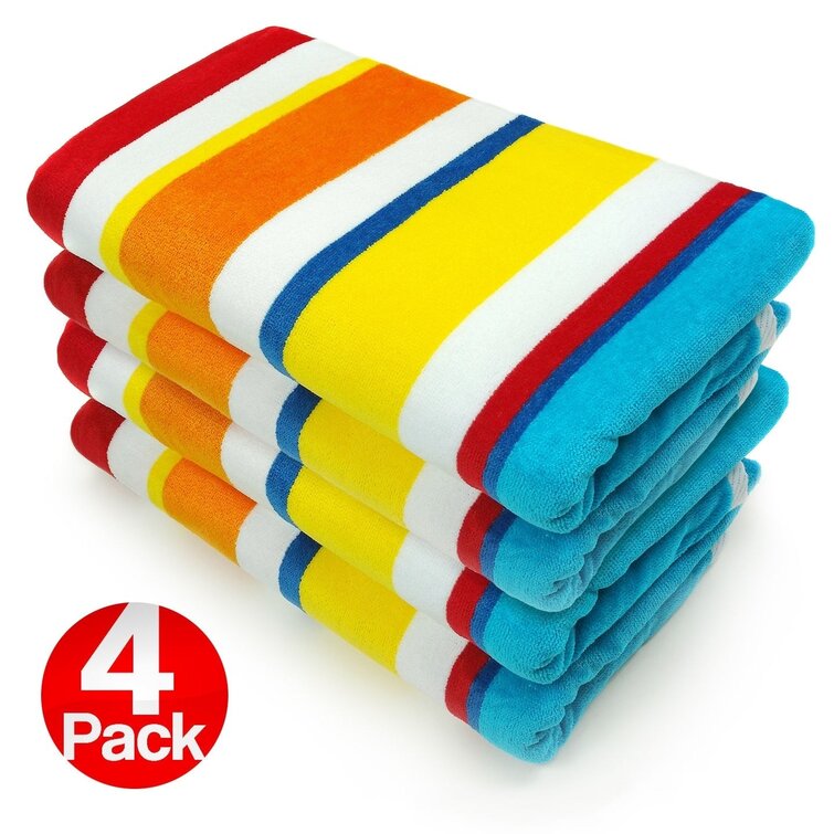 6-pack Cabana Striped Beach Towel Bath Towel - On Sale - Bed Bath