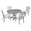 Ensemble 5 pièces de table de salle à manger rétro avec rallonge et 4 chaises rembourrées pour la salle à manger et le salon (gris)
