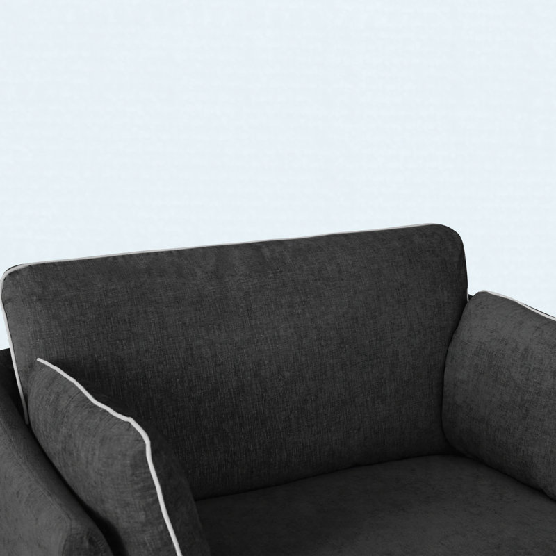 Canapé-lit 51,2 po Modern, Black