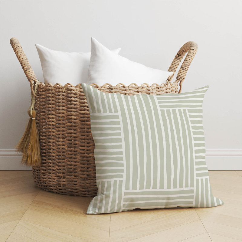 Coussin Grid Puz, Géométrique vert clair, H 26 po x l 26 po