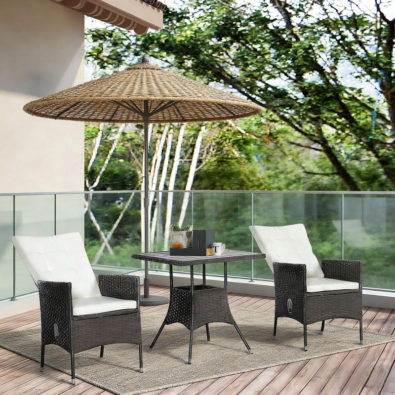 3-Piece Reclining Patio Bistro Set