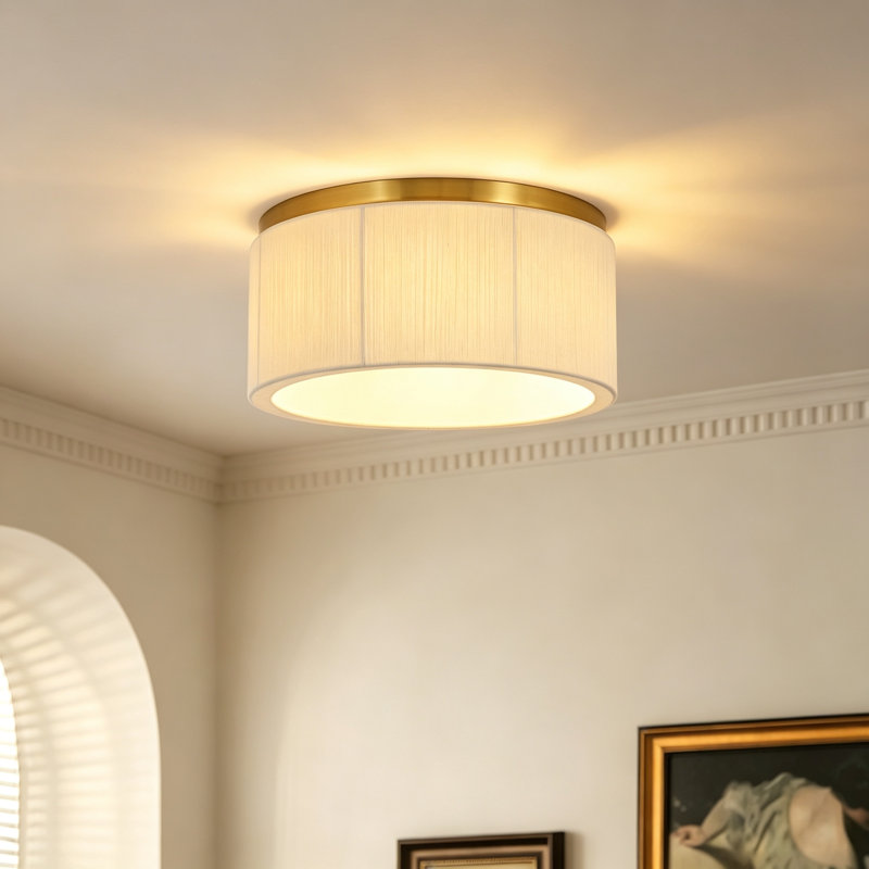 Hassler 2 - Light Drum Cotton Flush Mount Ceiling Light