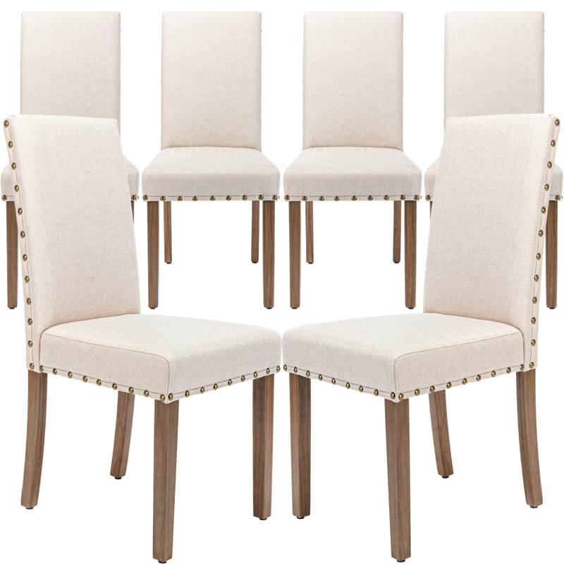 Allaya 19'' H Linen Upholstered Parsons Chair, Beige