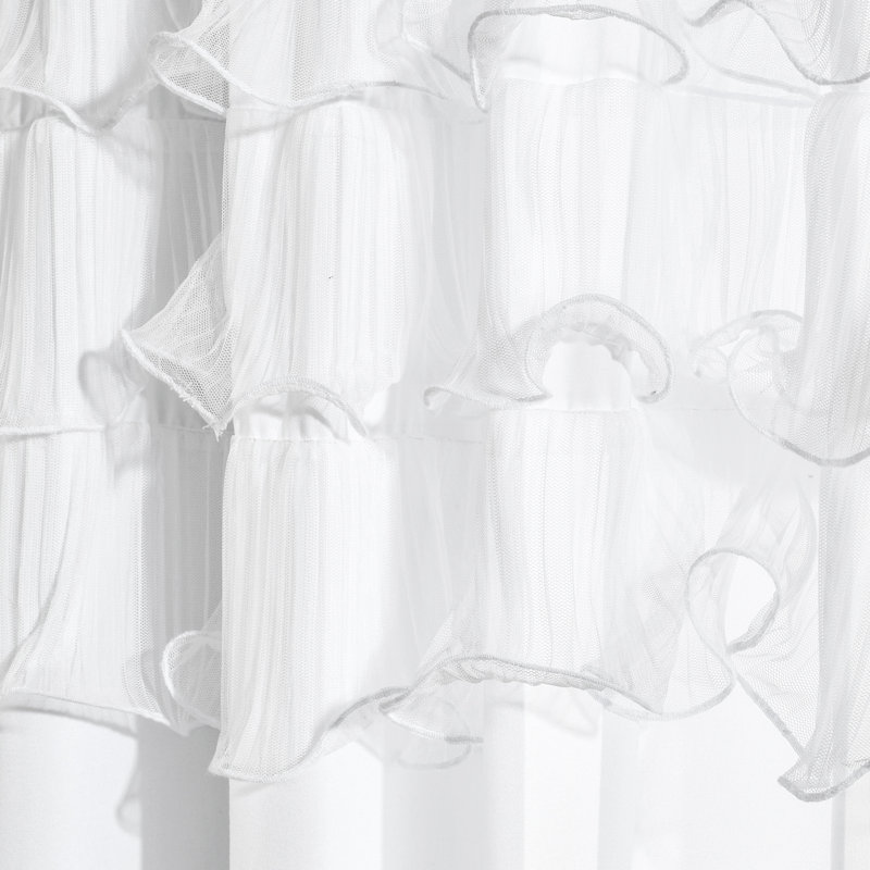 Paire de rideaux semi-transparents avec passe-tringle Avery, Blanc, l 54 po x L 63 po