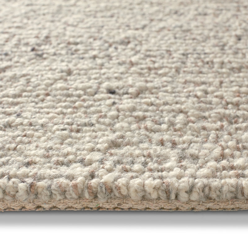 Jaipur Living Burch NVA01 Handmade Solid Cream and Light Gray Area Rug (6'x9'), Rectangle 8' x 10'