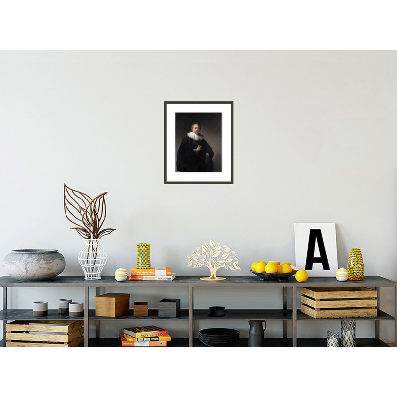 «Portrait of a Man» par Rembrandt van Rijn - Reproduction giclée encadrée, H 21,14 po x l 17,75 po