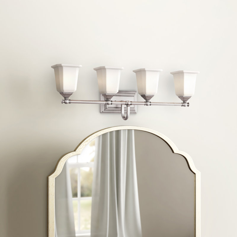Bima 4 - Light Dimmable Vanity Light, Brushed Nickel, Opal Etched
