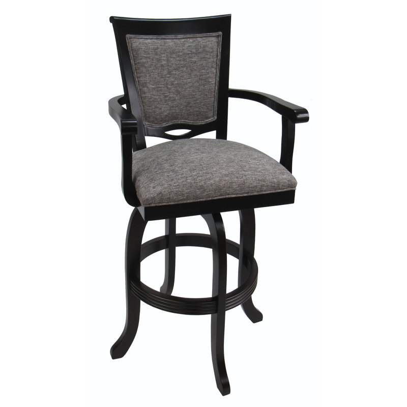 Tabouret de bar et de comptoir Venancio, Noir, Tabouret de comptoir (siège d'une hauteur de 30 p