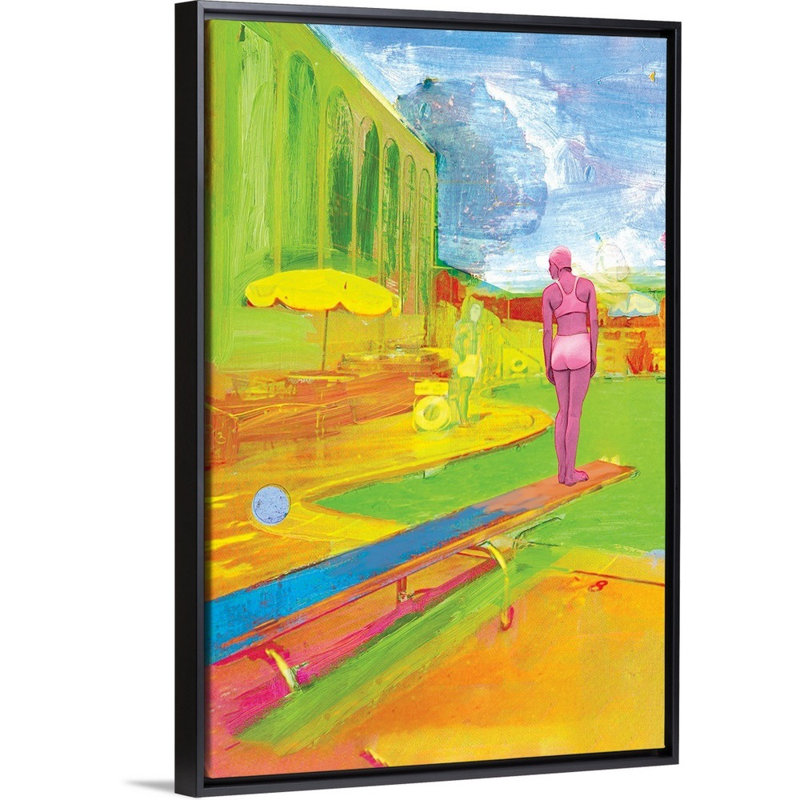 La piscine verte, 2016 - reproduction, Cadre flottant noir, H 32 po x l 22 po x P 1,75 po