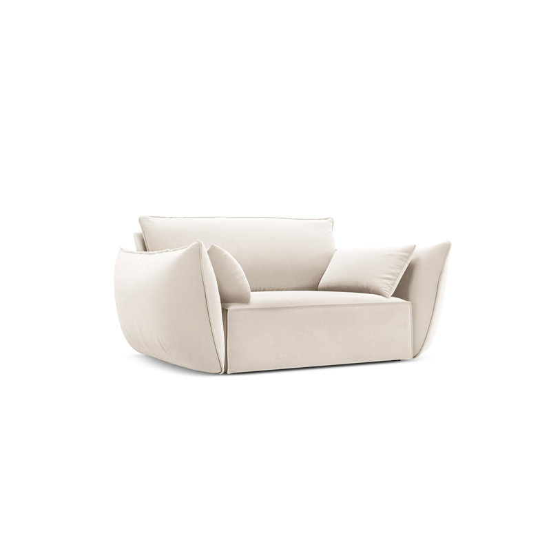 Lindasy Velvet Armchair, Light Beige 100% Polyester